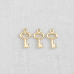 SG.338 // Surgical Steel Gold Heart Key Pendent, 2pc / P-SS-1211