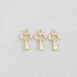 SG.338 // Surgical Steel Gold Heart Key Pendent, 2pc / P-SS-1211