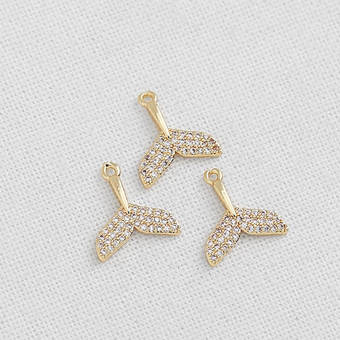 SG.339 // Surgical Steel Cubic Dolphin Tail Pendent, 1pc / P-SS-1212