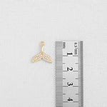 SG.339 // Surgical Steel Cubic Dolphin Tail Pendent, 1pc / P-SS-1212