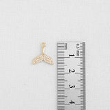 SG.339 // Surgical Steel Cubic Dolphin Tail Pendent, 1pc / P-SS-1212