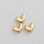SG.352 // Surgical Steel Gold Heart Pass Type Pendant, 1pc / P-DF-0228