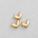 SG.352 // Surgical Steel Gold Heart Pass Type Pendant, 1pc / P-DF-0228