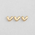 SG.352 // Surgical Steel Gold Heart Pass Type Pendant, 1pc / P-DF-0228