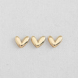 SG.352 // Surgical Steel Gold Heart Pass Type Pendant, 1pc / P-DF-0228