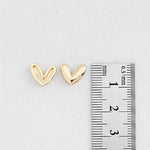 SG.352 // Surgical Steel Gold Heart Pass Type Pendant, 1pc / P-DF-0228