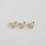 SG.353 // Surgical Steel Gold Flame Heart Pass Type Pendant, 1pc / P-DF-0229