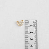 SG.353 // Surgical Steel Gold Flame Heart Pass Type Pendant, 1pc / P-DF-0229