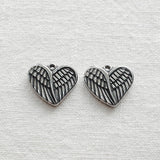 SG.356 // Surgical Steel Angel Wing Heart Pendant , 1pc / 5-6519-07