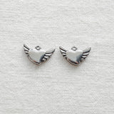 SG.357 // Surgical Steel Flying Heart Pendant , 1pc / 5-6519-07