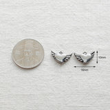 SG.357 // Surgical Steel Flying Heart Pendant , 1pc / 5-6519-07