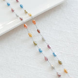 SG.371 // Surgical Steel Dark Candy Mix Crystal Water Drop Chain , 50cm / 8-0050-84