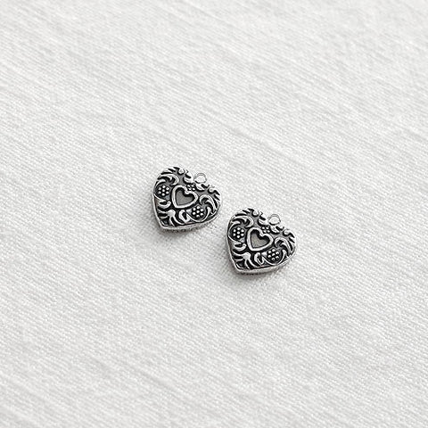SG.367 // Surgical Steel Pouch Heart Pendant , 1pc / 5-6540-04