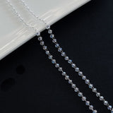 SG.376 // Surgical Steel Aurora Crystal Ball Chain , 50cm / 8-0050-56