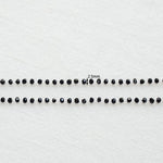 SG.378 // Surgical Steel Black Crystal Ball Chain , 50cm / 8-0050-28