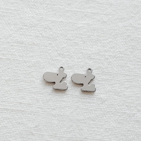 SG.382 // Surgical Steel Round Puppy Pendant , 2pc / 5-6512-09