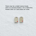 SG.389 // Surgical Steel Red Heart Name Tag Pendant , 1pc / 5-6548-01