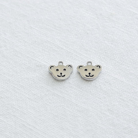 SG.386 // Surgical Steel Smile Bear Pendant , 1pc / 5-6548-03
