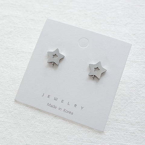 SG.391 // Surgical Steel Star&Star Ear Post , 2pc / 8-8924-05