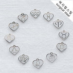 SG.396 // Surgical Steel Zodiac Sign Heart Pendant , 1pc / 5-6545-00