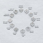 SG.396 // Surgical Steel Zodiac Sign Heart Pendant , 1pc / 5-6545-00