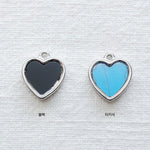 SG.403 // Surgical Steel Epoxy Heart Pendant , 1pc / 5-6511-08