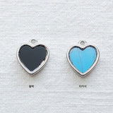 SG.403 // Surgical Steel Epoxy Heart Pendant , 1pc / 5-6511-08