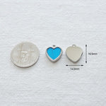 SG.403 // Surgical Steel Epoxy Heart Pendant , 1pc / 5-6511-08