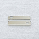 SG.405 // Surgical Steel Heart Square Stick Connector Pendant , 1pc / 5-6517-08