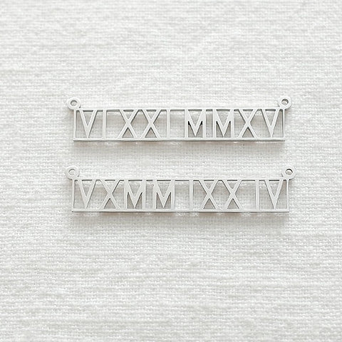 SG.406 // Surgical Steel Roman numeral Stick Connector Pendant , 1pc / 5-6526-08
