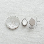 SG.414 // Surgical Steel Pearl Oval-Small Pendant , 1pc / 5-6549-01