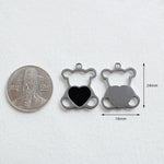 SG.419 // Surgical Steel Heart Bear Pendant , 1pc / 5-6506-06