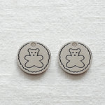 SG.416 // Surgical Steel Round Bear Pendant , 1pc / 5-6549-03