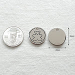 SG.416 // Surgical Steel Round Bear Pendant , 1pc / 5-6549-03