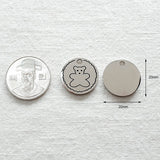 SG.416 // Surgical Steel Round Bear Pendant , 1pc / 5-6549-03