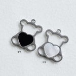 SG.419 // Surgical Steel Heart Bear Pendant , 1pc / 5-6506-06