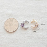 PD.2164 // Cubic Moon & Purple Star Connector Pendant, 1 Pc / 5-2057-05