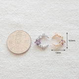 PD.2164 // Cubic Moon & Purple Star Connector Pendant, 1 Pc / 5-2057-05