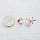 PD.2163 // Cubic Moon & Red Star Connector Pendant, 1 Pc / 5-2039-05