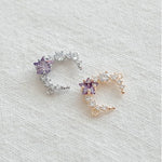 PD.2164 // Cubic Moon & Purple Star Connector Pendant, 1 Pc / 5-2057-05