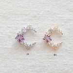 PD.2164 // Cubic Moon & Purple Star Connector Pendant, 1 Pc / 5-2057-05