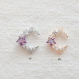 PD.2164 // Cubic Moon & Purple Star Connector Pendant, 1 Pc / 5-2057-05