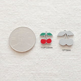 SG.424 // Surgical Steel Epoxy Cherry Pendant , 1pc / 5-6549-05