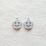 SG.423 // Surgical Steel Smile Cloud Connector Pendant , 1pc / 5-6549-04