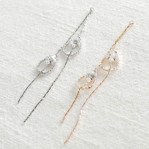 PD.2172 // Cutting Water Drop & Cubic Pendant, 1 Pc / 5-2078-04