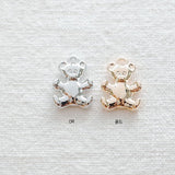 PD.2174 //  Metal Hurray Bear Pendant, 2 Pc / 5-2184-04