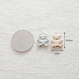 PD.2174 //  Metal Hurray Bear Pendant, 2 Pc / 5-2184-04
