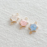 PD.2182 // Mother-Of-Pearl 6 Cubic Gold Connector Pendant, 1 Pc / 5-2103-02