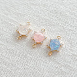 PD.2182 // Mother-Of-Pearl 6 Cubic Gold Connector Pendant, 1 Pc / 5-2103-02
