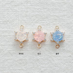 PD.2182 // Mother-Of-Pearl 6 Cubic Gold Connector Pendant, 1 Pc / 5-2103-02